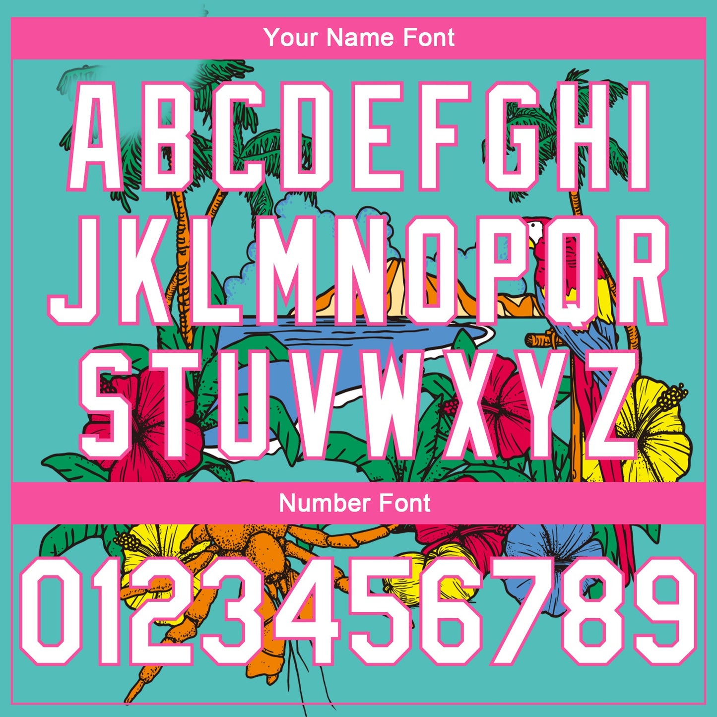 Custom Aqua Pink Light Blue-Black 3D Pattern Tropical Beach Hawaii Palm Trees Authentic Basketball Jersey Limited