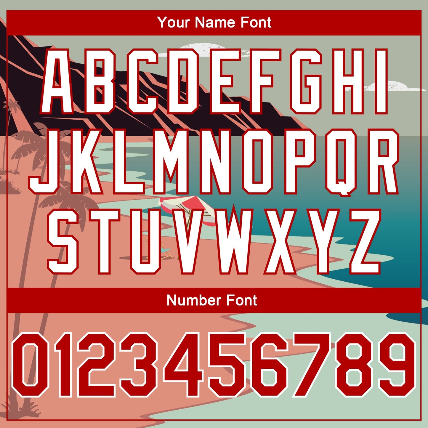 Custom Teal Red-White 3D Pattern Tropical Beach Hawaii Palm Trees Authentic Basketball Jersey Limited