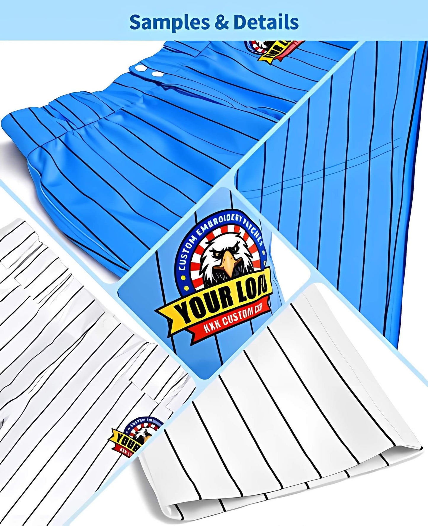 Custom Light Blue White Classic Style Baseball Uniform Jersey/Pants/Hat Package For Team Limited