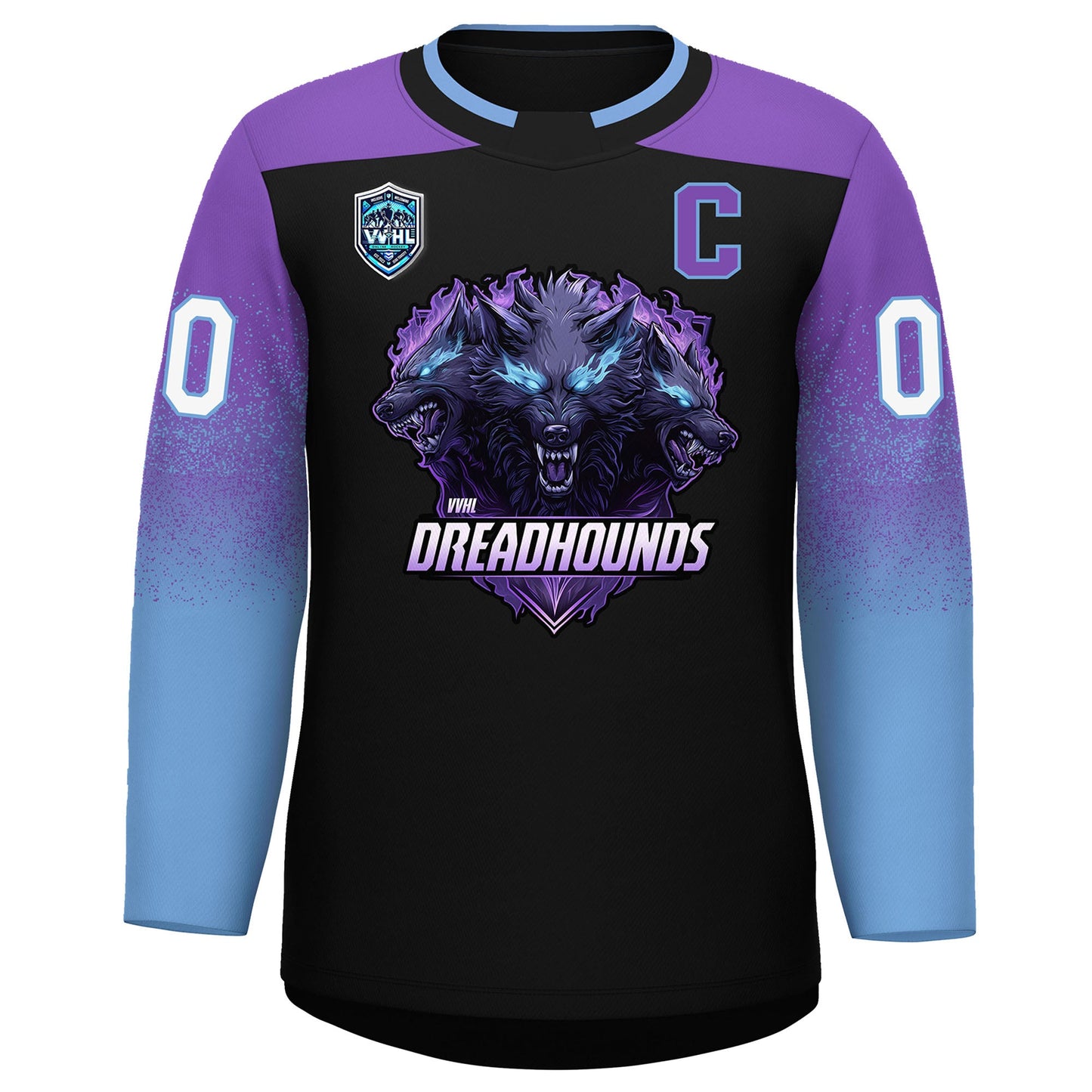 VVHL S9 Dreadhounds White Black Hockey Jersey Limited