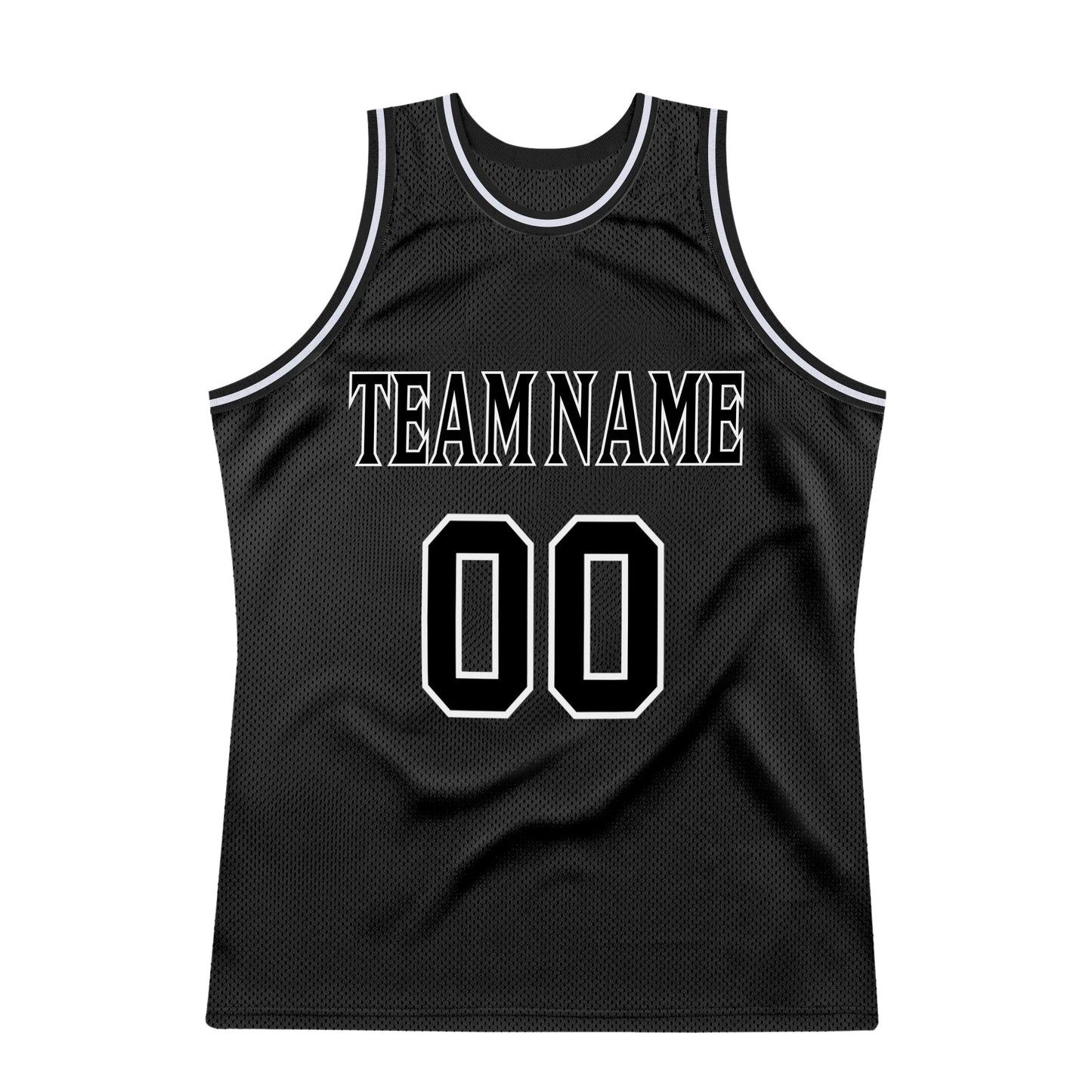 Custom Black Black-White Authentic Throwback Basketball Jersey Limited