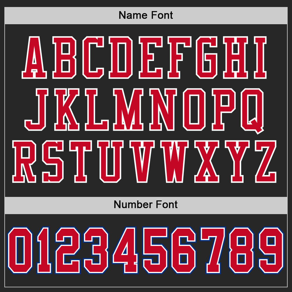 Custom Black Red-Royal Mesh Authentic Throwback Football Jersey Limited