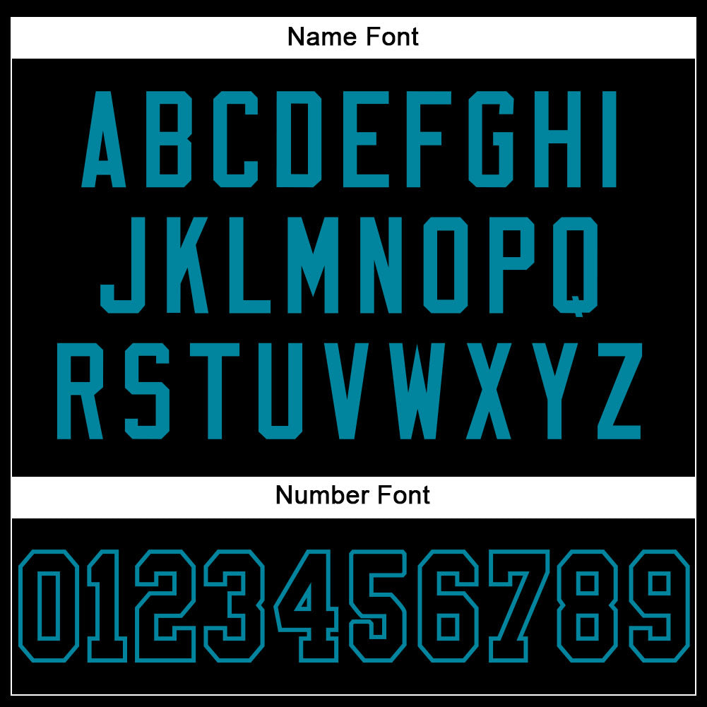 Custom Black Black-Teal Mesh Authentic Football Jersey Limited