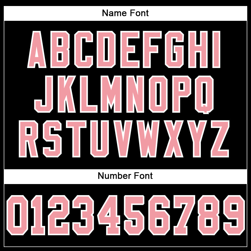 Custom Black Medium Pink-White Mesh Authentic Football Jersey Limited