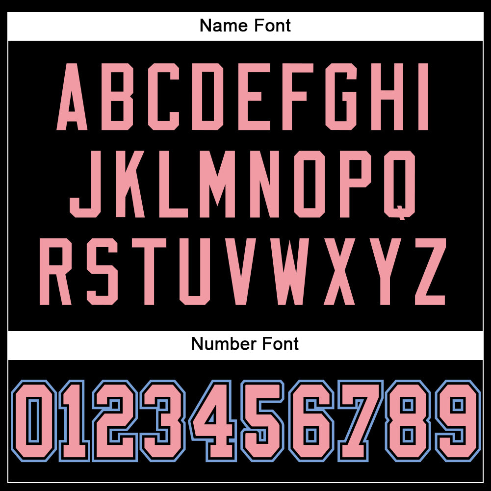 Custom Black Medium Pink-Light Blue Mesh Authentic Football Jersey Limited