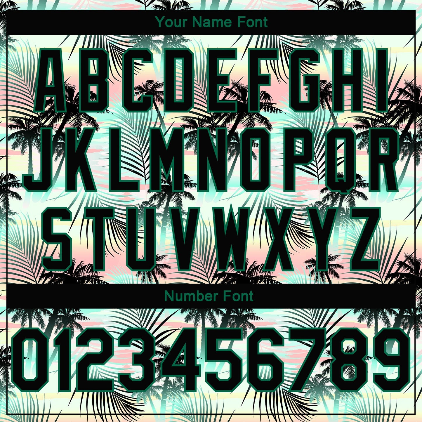 Custom Black Black-Kelly Green 3D Pattern Tropical Hawaii Palm Leaves Authentic Basketball Jersey Limited