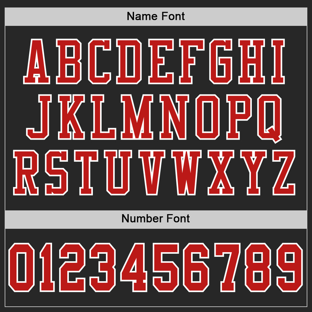 Custom Black Fire Red-White Mesh Authentic Football Jersey Limited