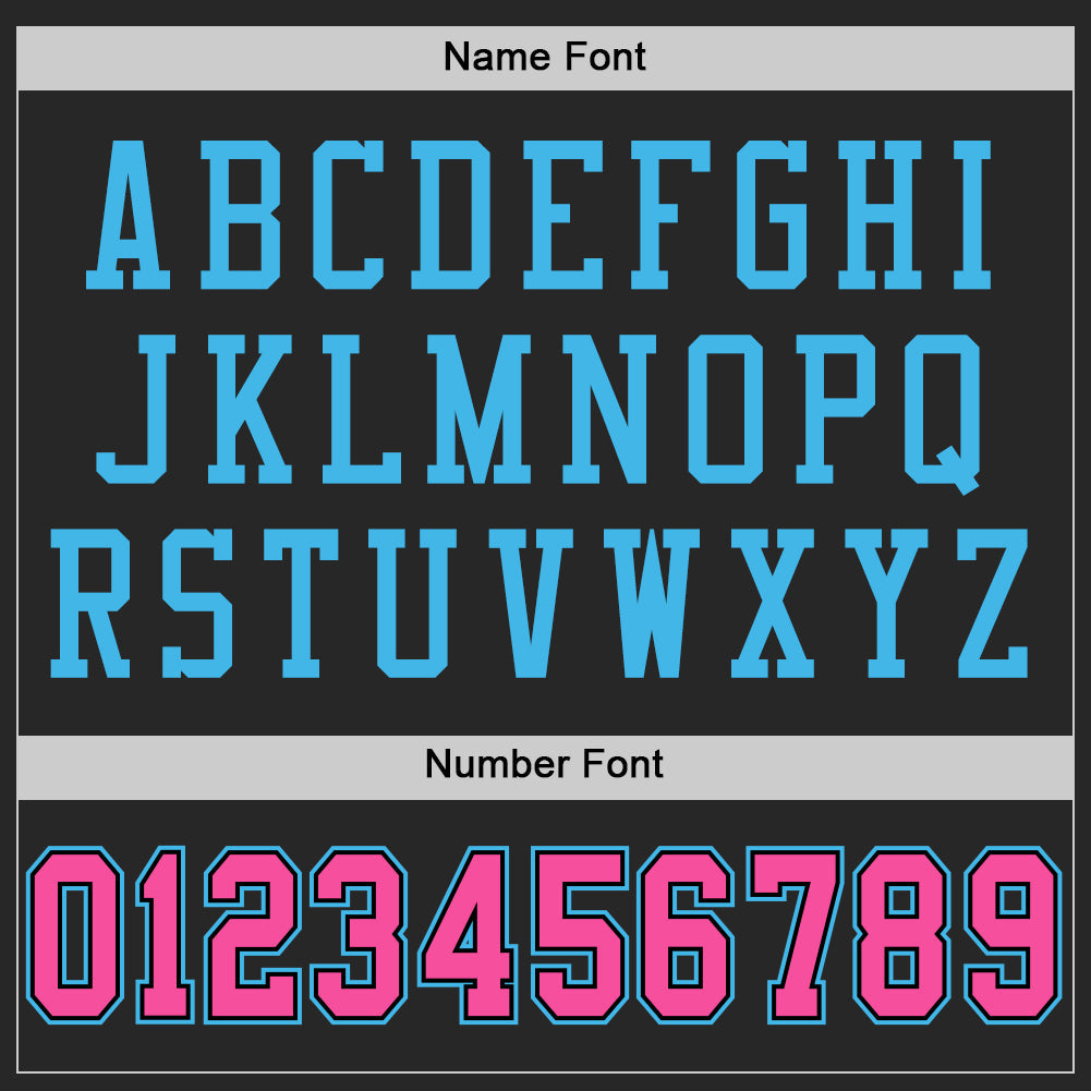 Custom Black Pink-Sky Blue Mesh Authentic Football Jersey Limited