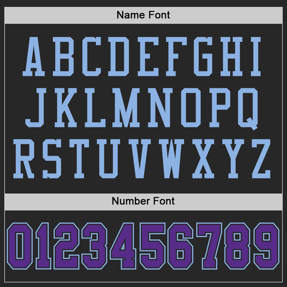 Custom Black Purple-Light Blue Mesh Authentic Football Jersey Limited