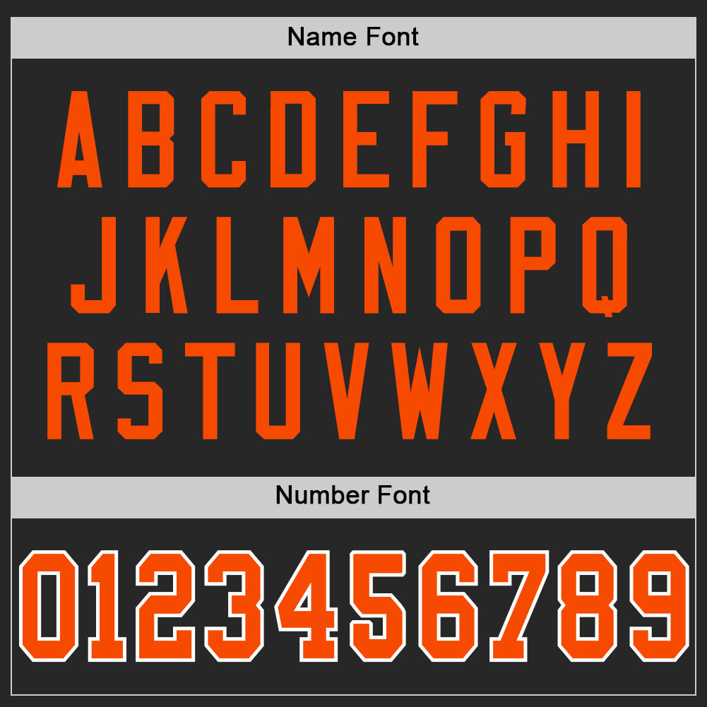 Custom Black Orange-White Mesh Authentic Throwback Football Jersey Limited