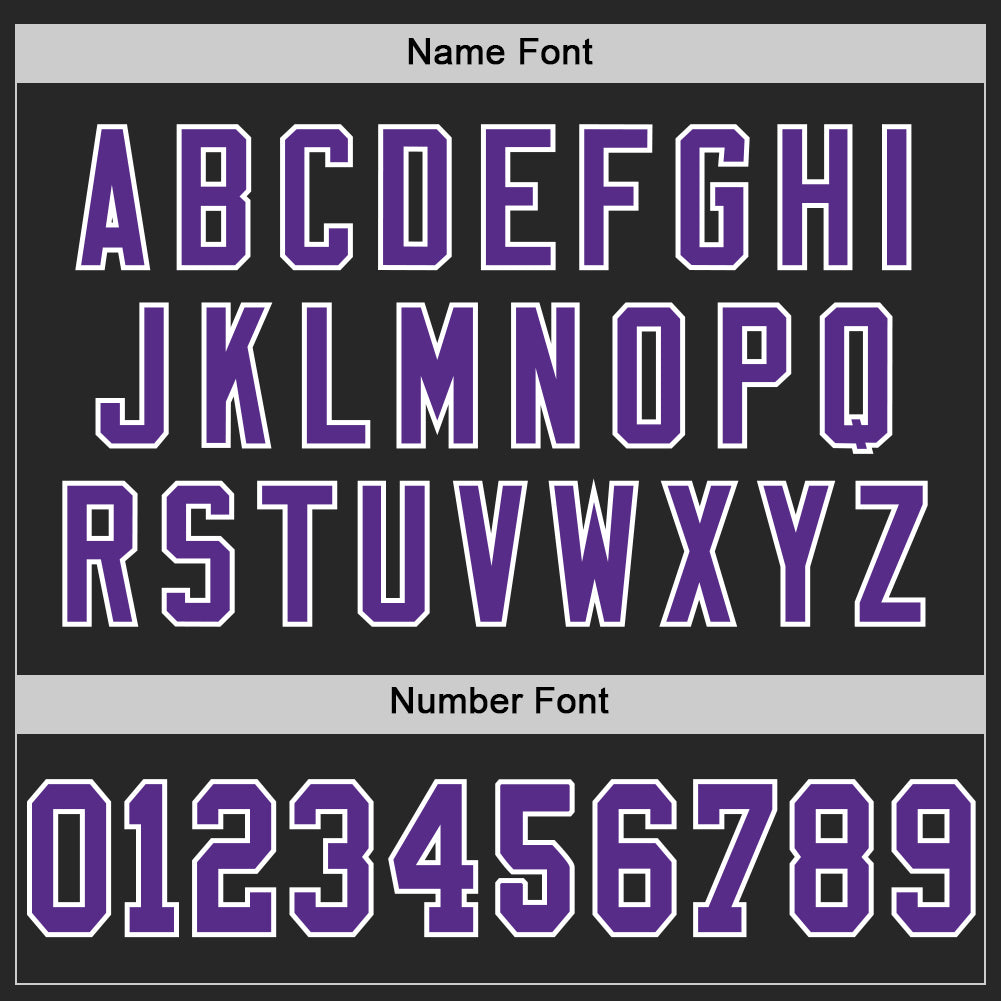 Custom Black Purple-White Mesh Authentic Throwback Football Jersey Limited