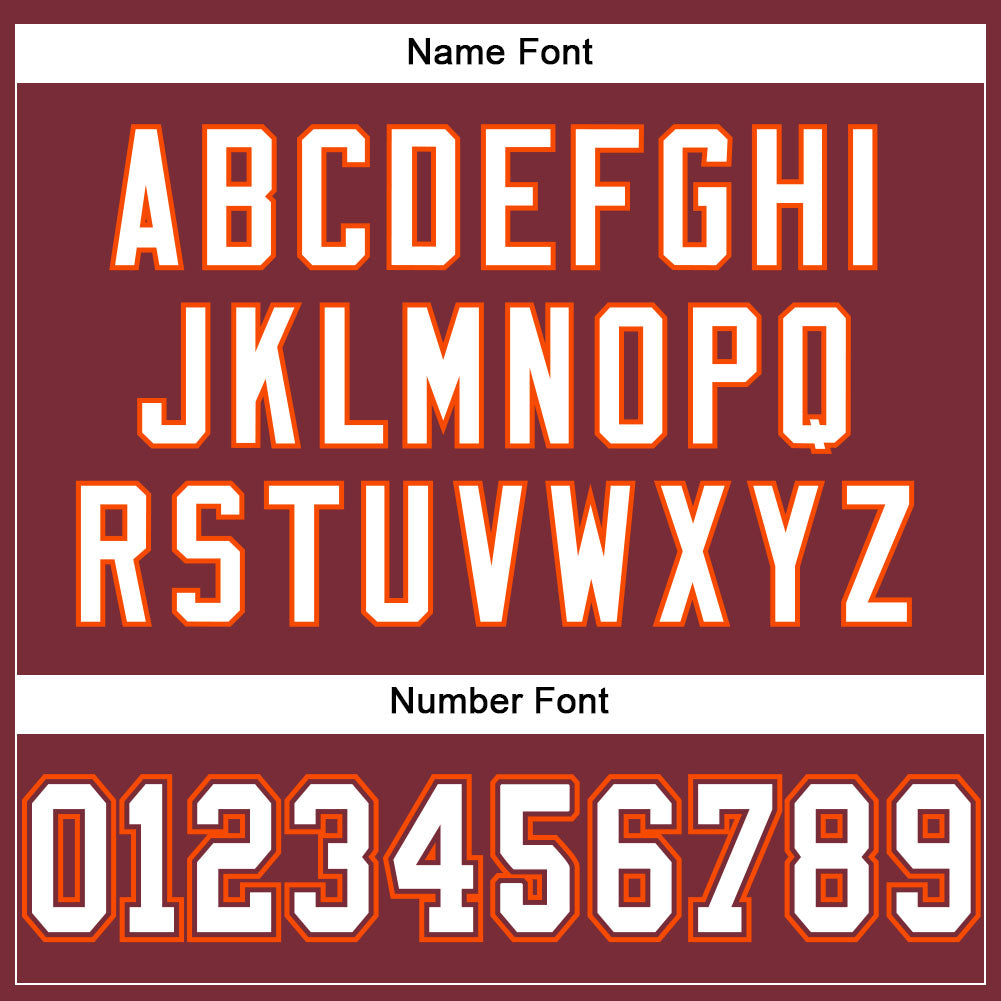 Custom Burgundy White-Orange Mesh Authentic Football Jersey Limited