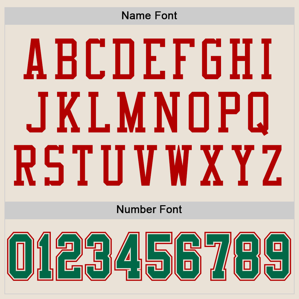 Custom Cream Kelly Green-Red Mesh Authentic Football Jersey Limited