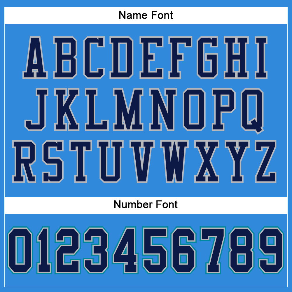 Custom Electric Blue Navy Gray-Teal Mesh Authentic Football Jersey Limited