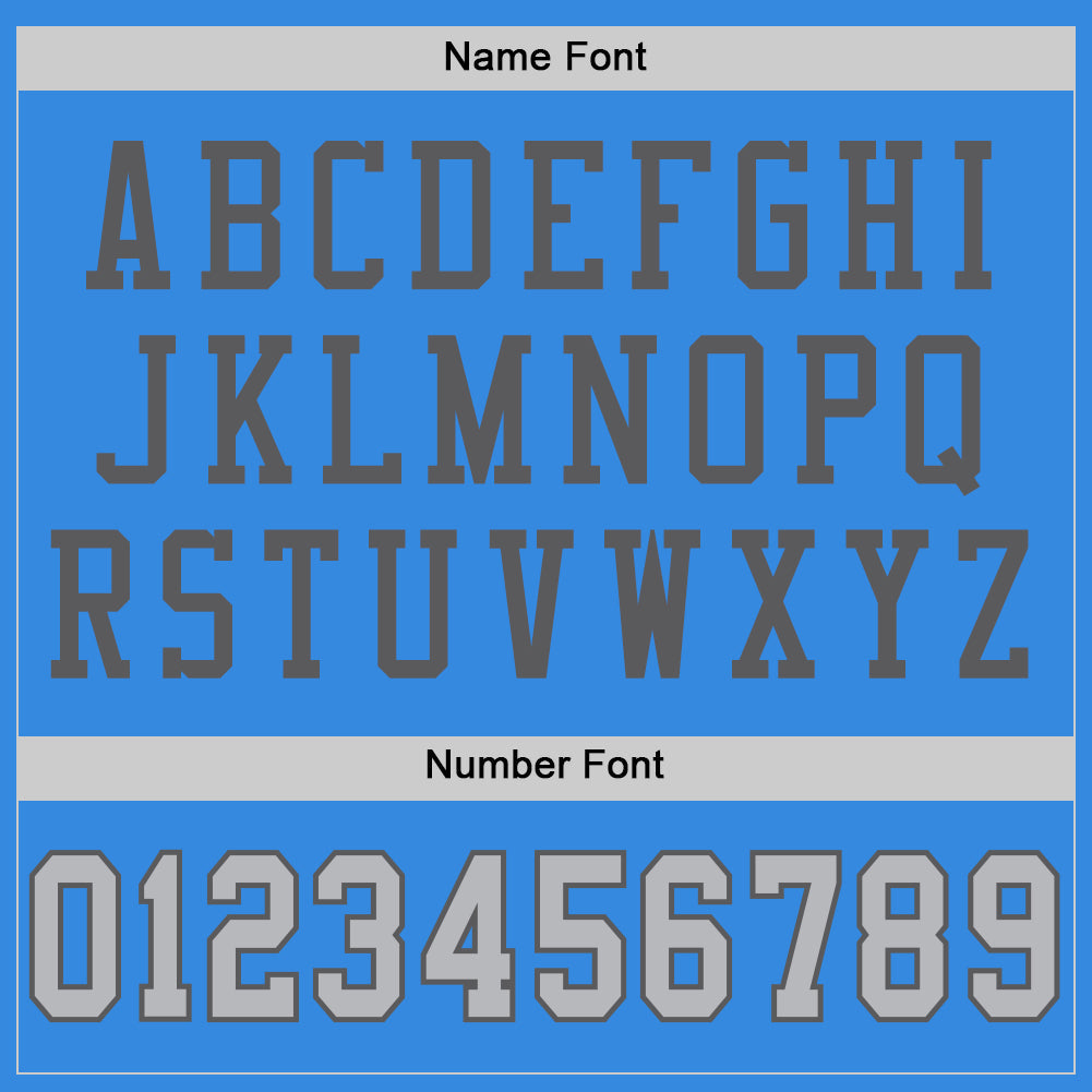 Custom Electric Blue Gray-Steel Gray Mesh Authentic Football Jersey Limited