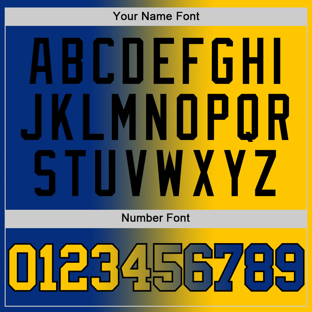 Custom Royal Yellow-Black Authentic Gradient Fashion Basketball Jersey Limited