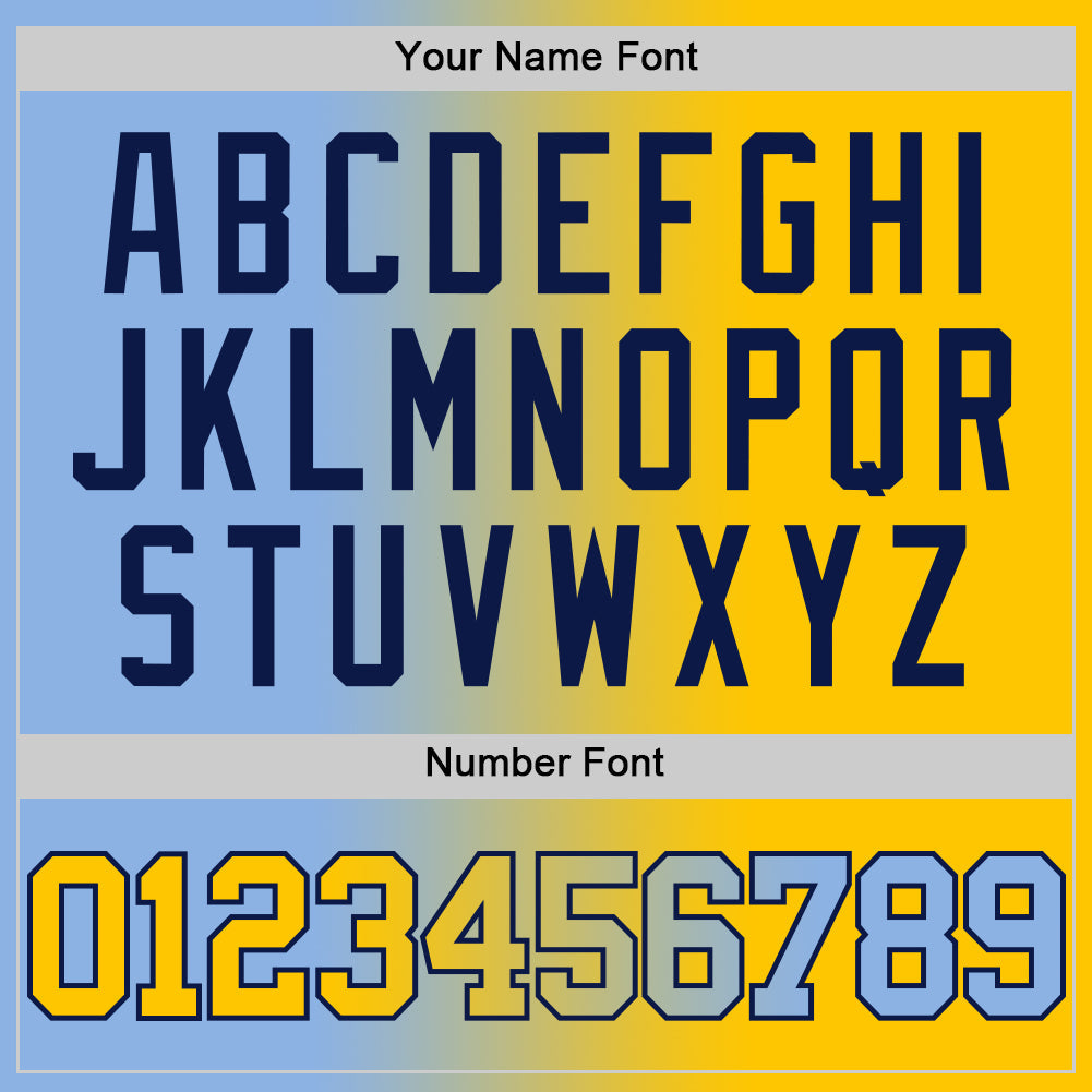 Custom Light Blue Yellow-Navy Authentic Gradient Fashion Basketball Jersey Limited