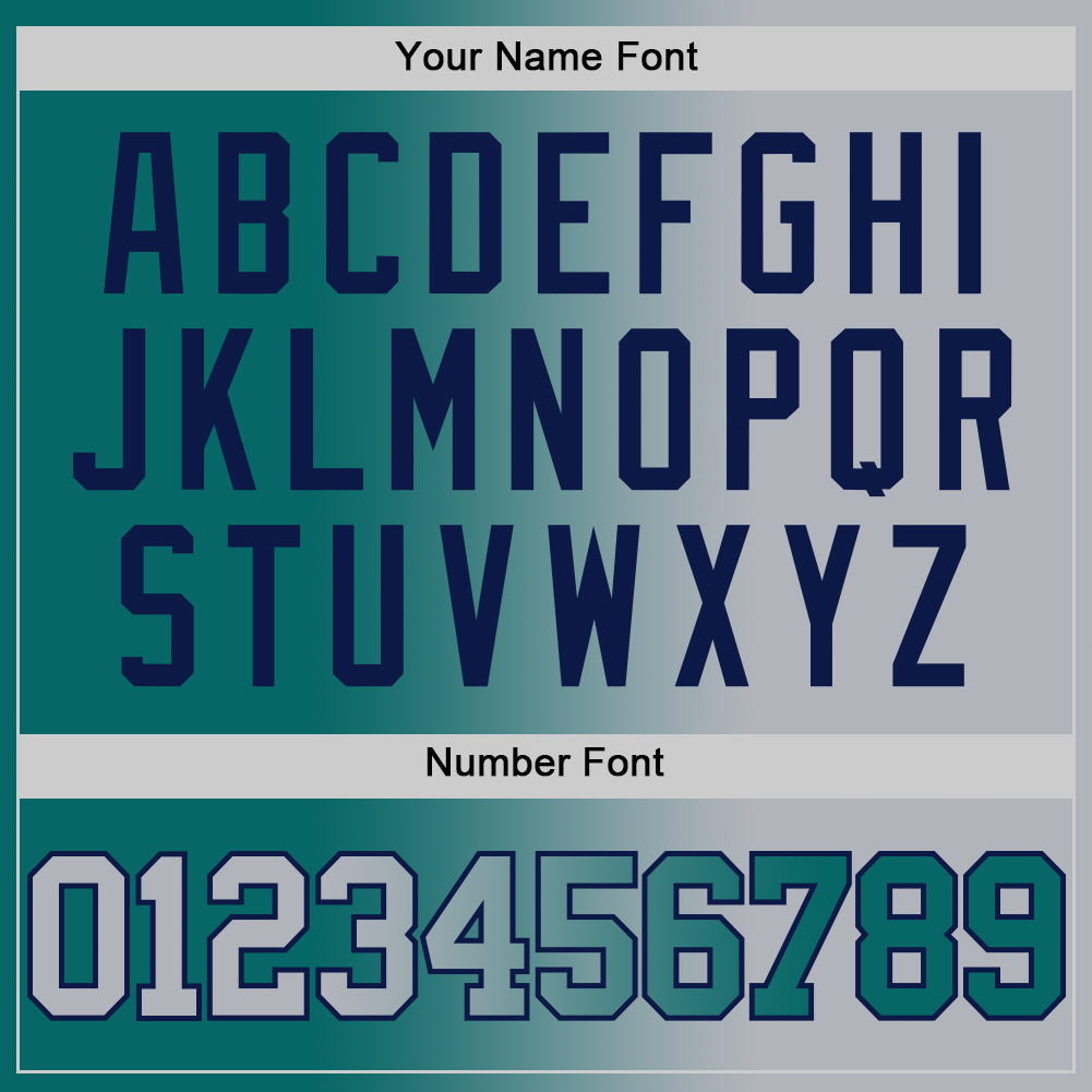 Custom Teal Gray-Navy Authentic Gradient Fashion Basketball Jersey Limited