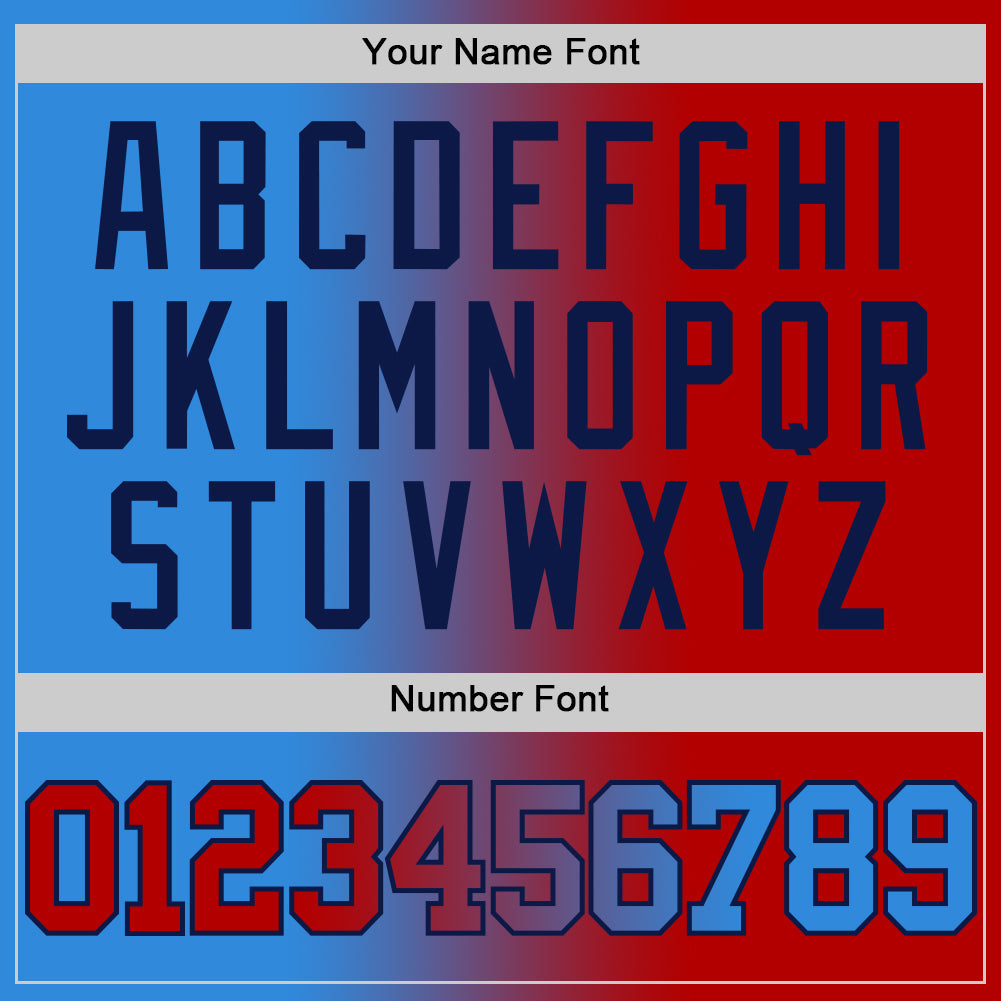 Custom Powder Blue Red-Navy Authentic Gradient Fashion Basketball Jersey Limited