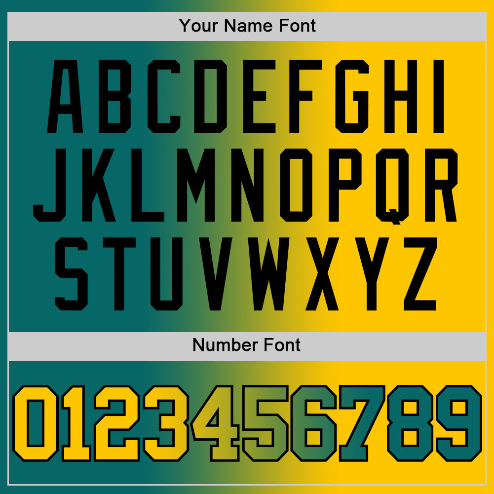 Custom Teal Yellow-Black Authentic Gradient Fashion Basketball Jersey Limited