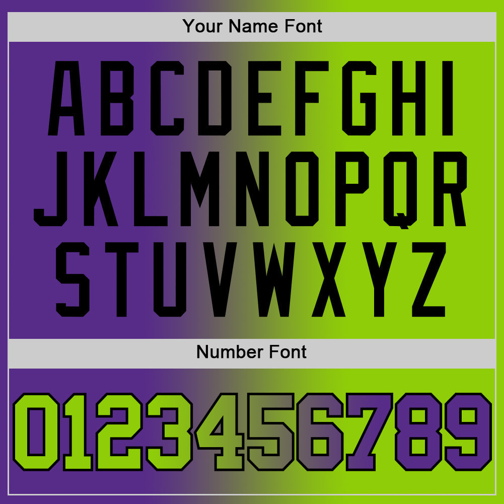 Custom Purple Neon Green-Black Authentic Gradient Fashion Basketball Jersey Limited