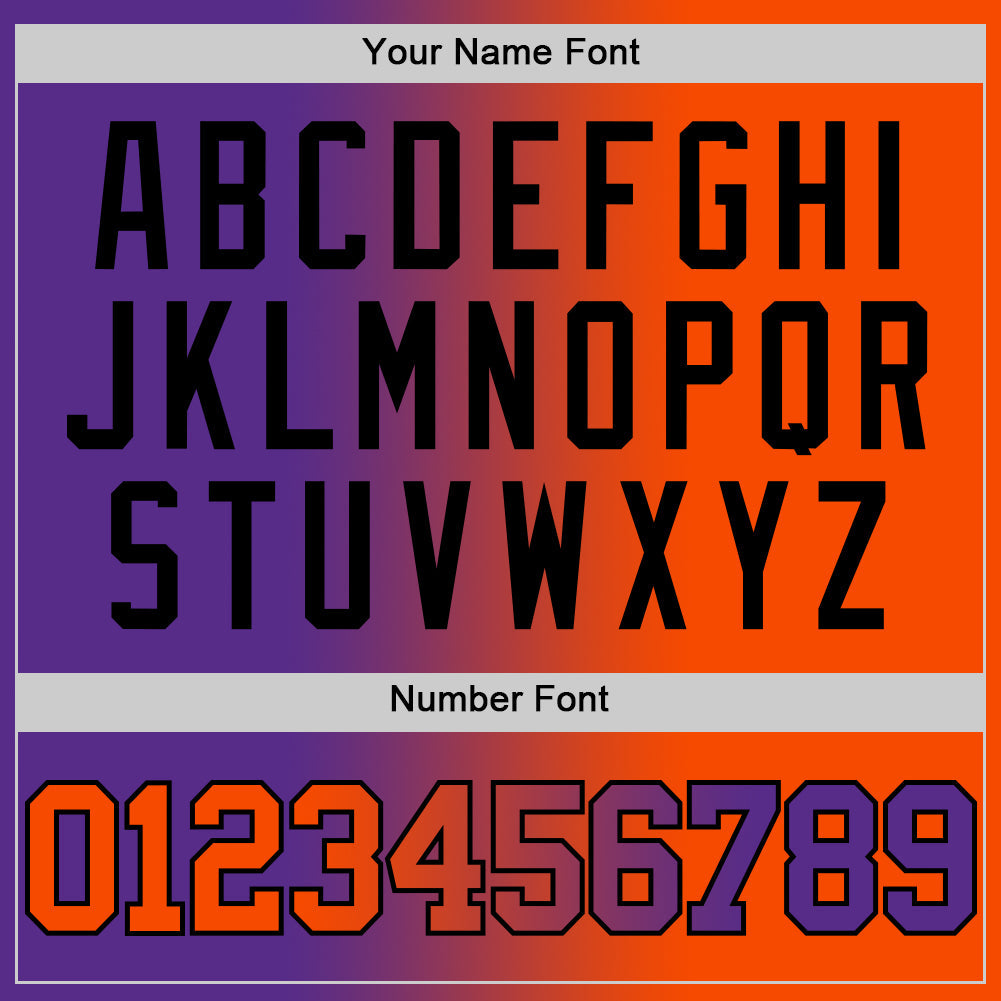 Custom Purple Orange-Black Authentic Gradient Fashion Basketball Jersey Limited