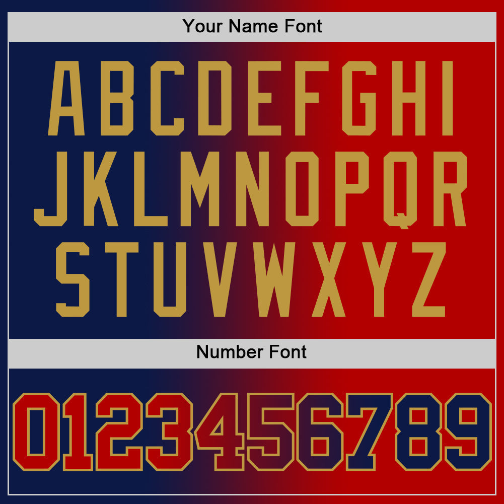 Custom Navy Red-Old Gold Authentic Gradient Fashion Basketball Jersey Limited