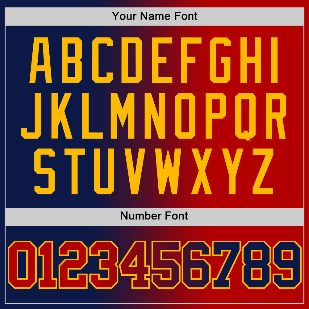 Custom Navy Red-Gold Authentic Gradient Fashion Basketball Jersey Limited