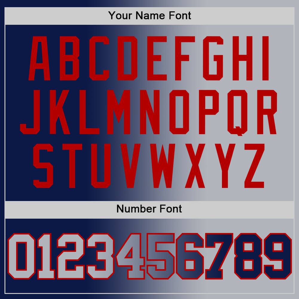 Custom Navy Gray-Red Authentic Gradient Fashion Basketball Jersey Limited