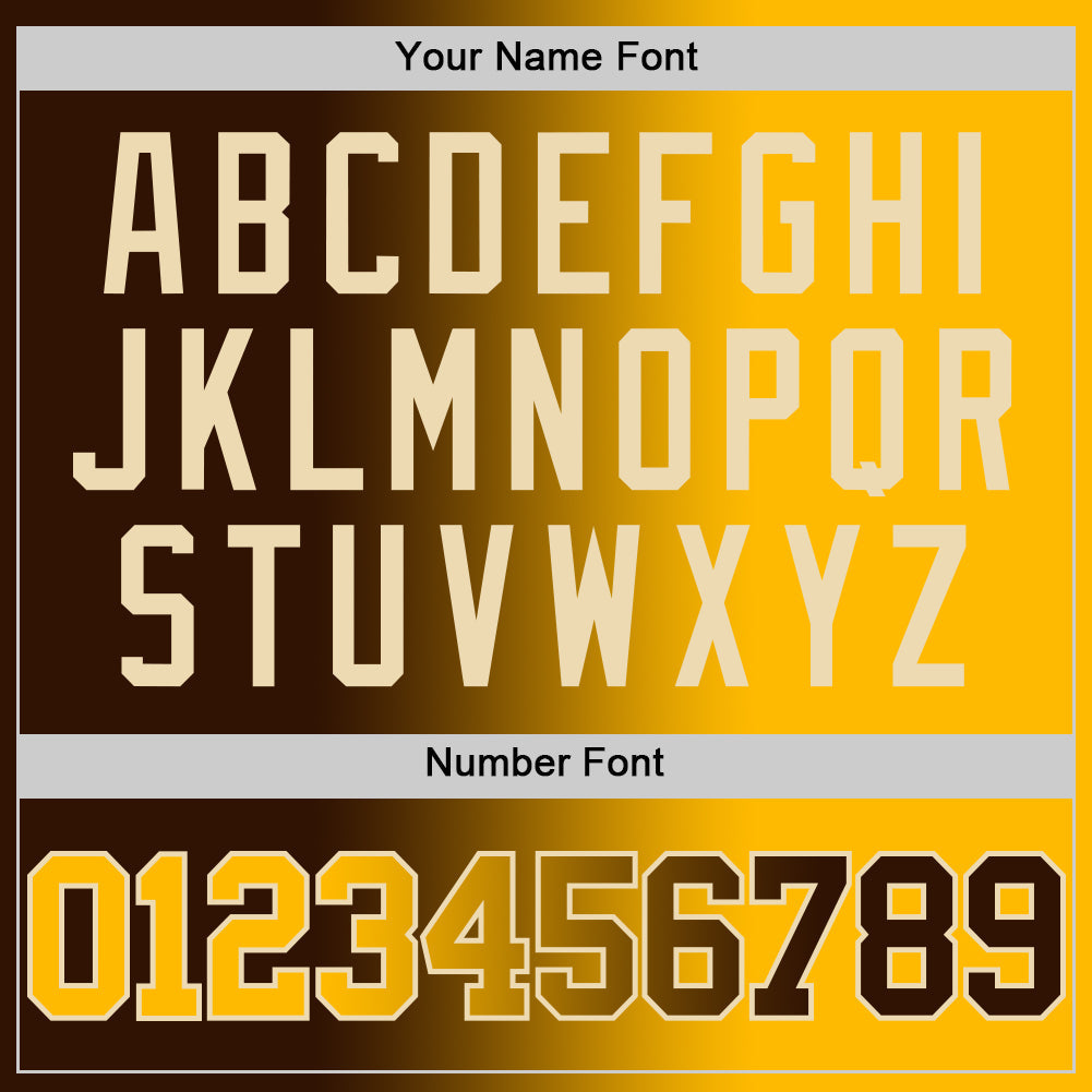 Custom Brown Gold-Cream Authentic Gradient Fashion Basketball Jersey Limited