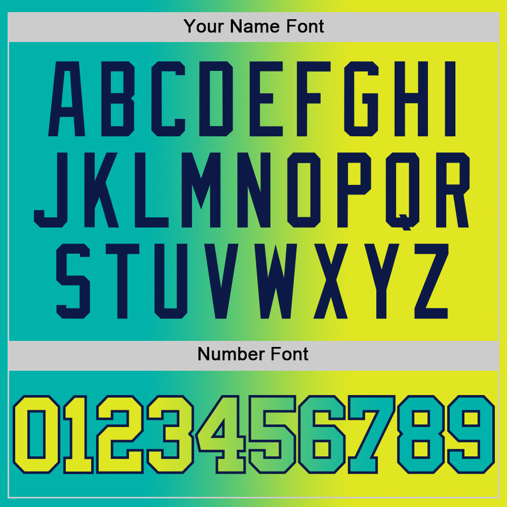 Custom Aqua Neon Yellow-Navy Authentic Gradient Fashion Basketball Jersey Limited