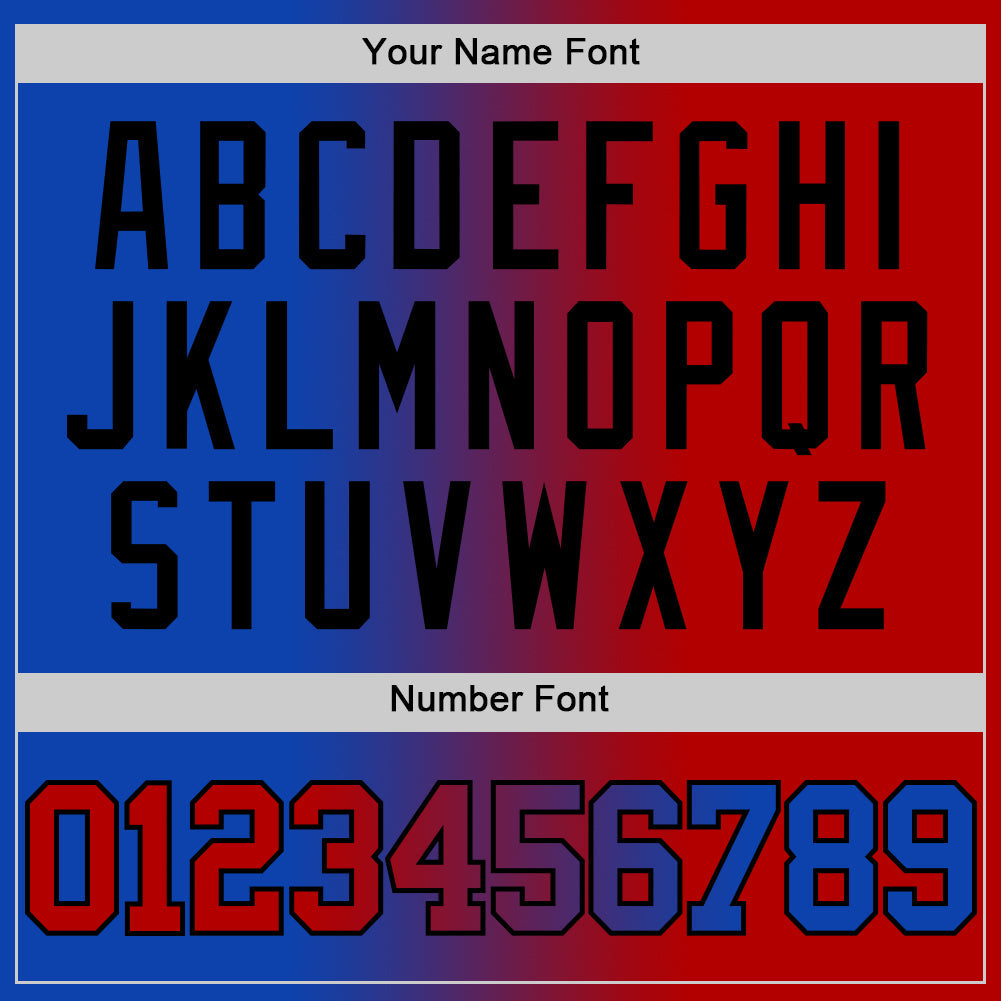 Custom Thunder Blue Red-Black Authentic Gradient Fashion Basketball Jersey Limited