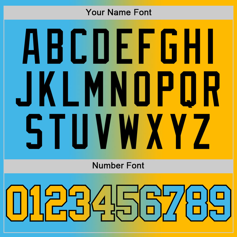 Custom Sky Blue Gold-Black Authentic Gradient Fashion Basketball Jersey Limited