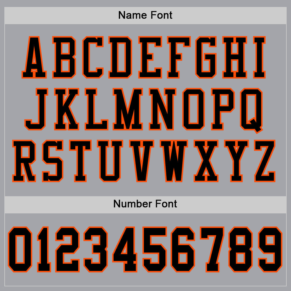 Custom Gray Black-Orange Mesh Authentic Football Jersey Limited