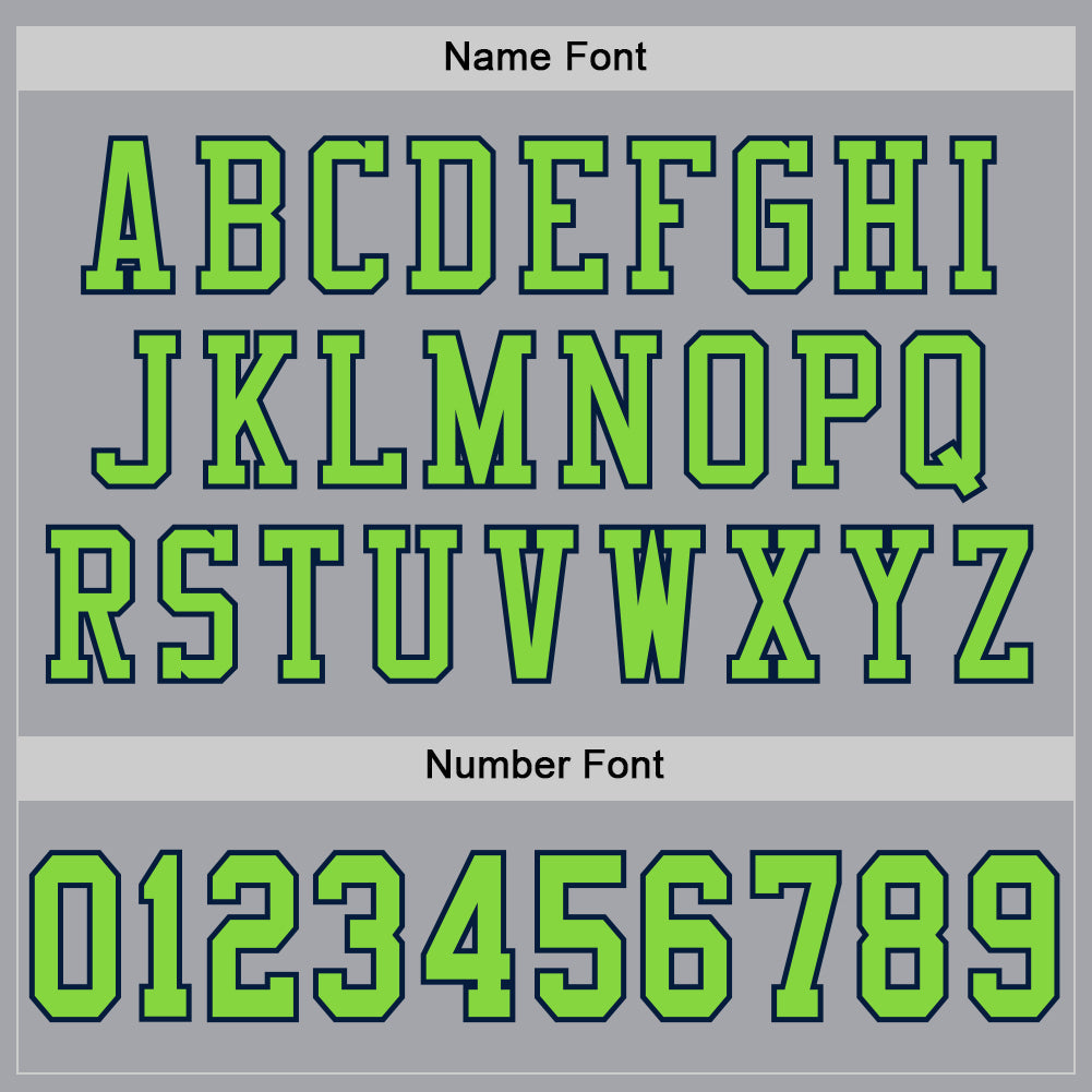 Custom Gray Neon Green-Navy Mesh Authentic Football Jersey Limited