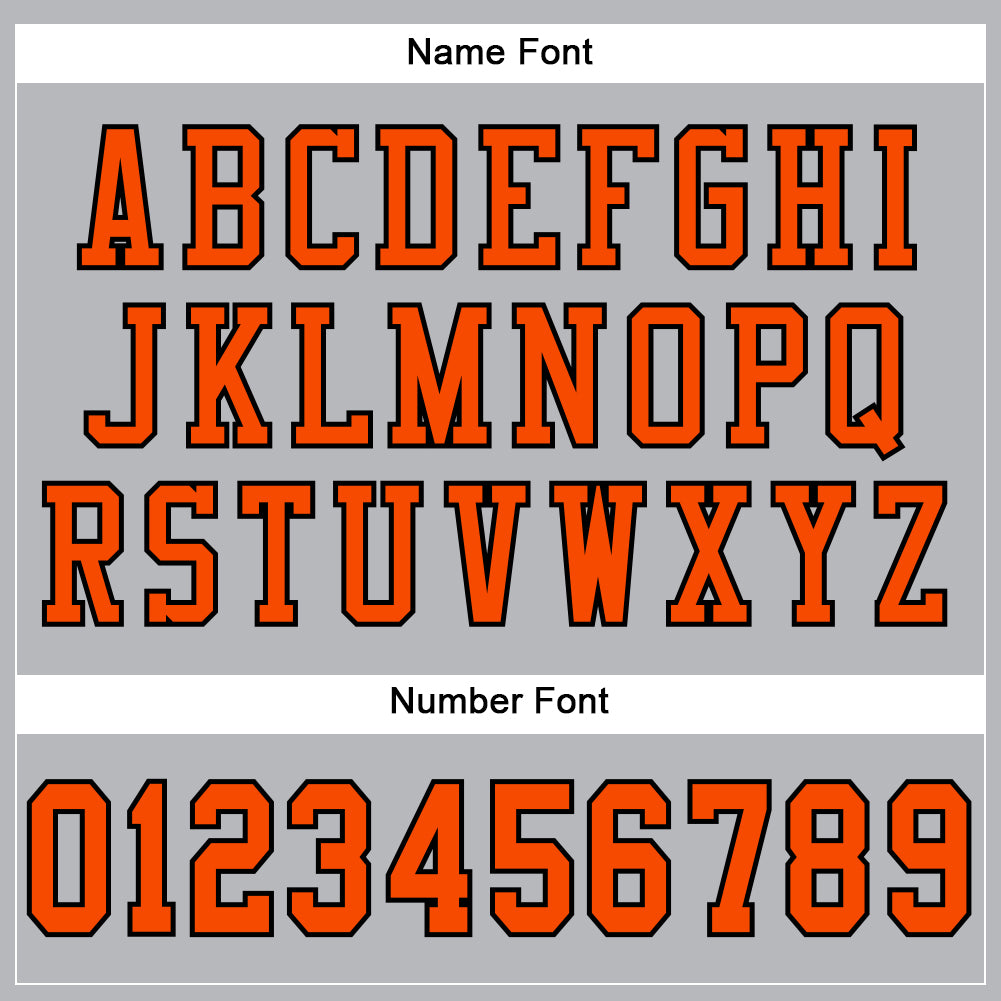 Custom Gray Orange-Black Mesh Authentic Football Jersey Limited