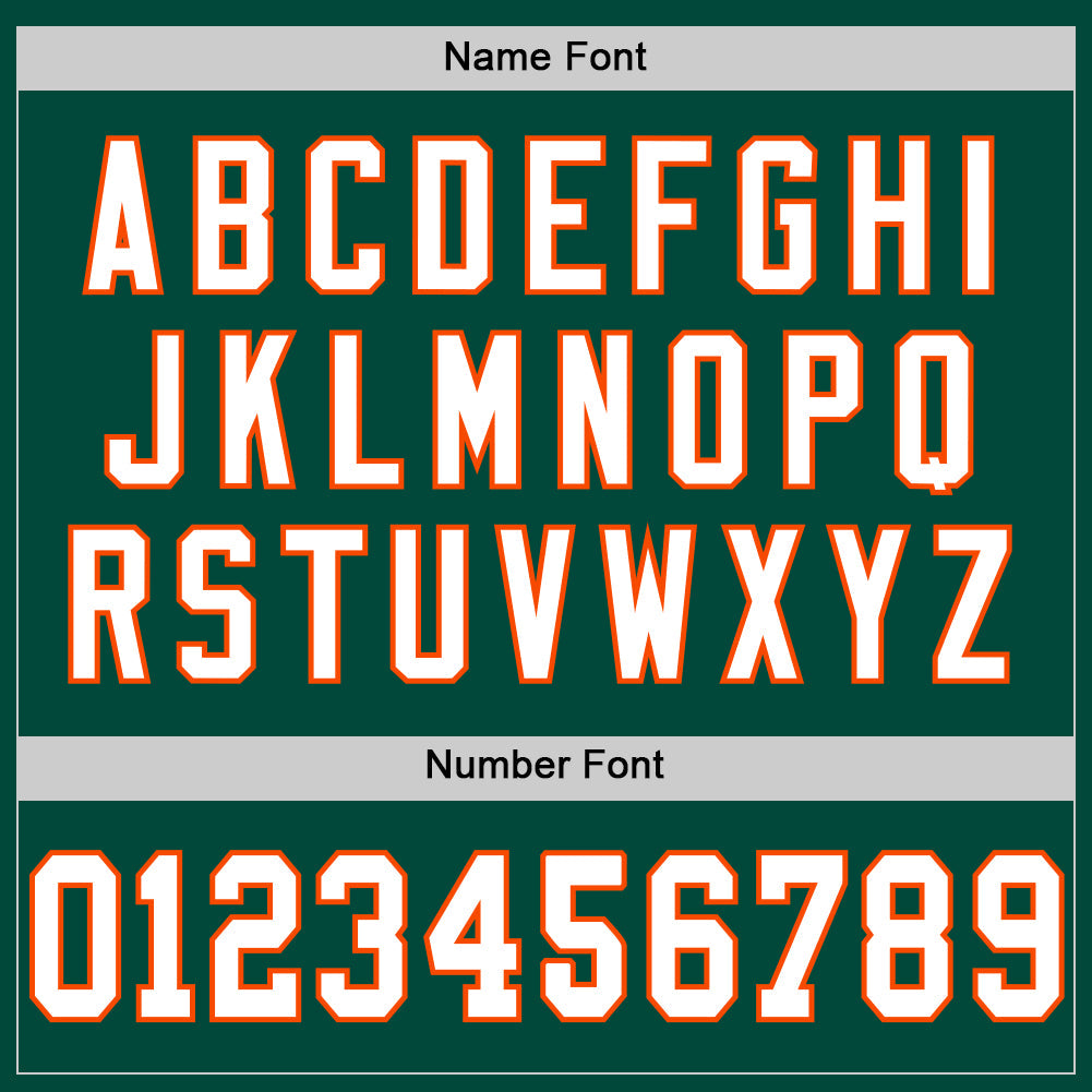 Custom Green White-Orange Mesh Authentic Throwback Football Jersey Limited