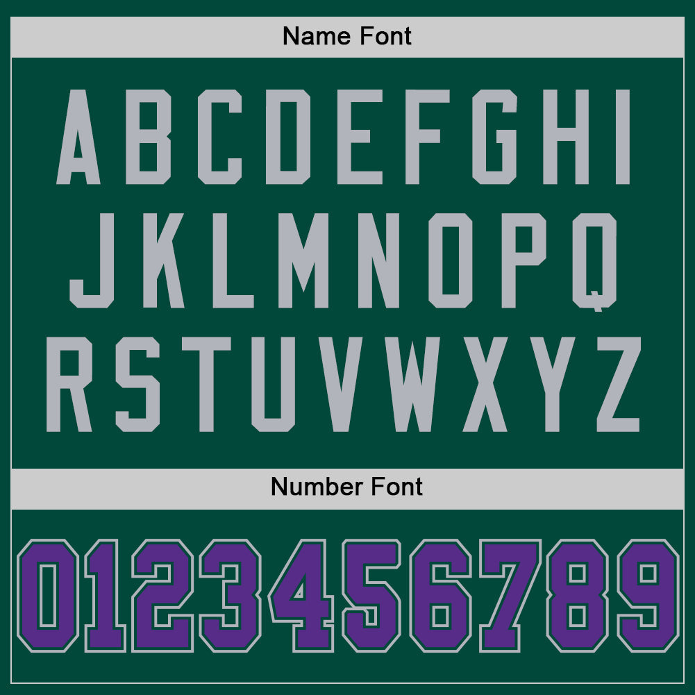 Custom Green Purple-Gray Mesh Authentic Throwback Football Jersey Limited