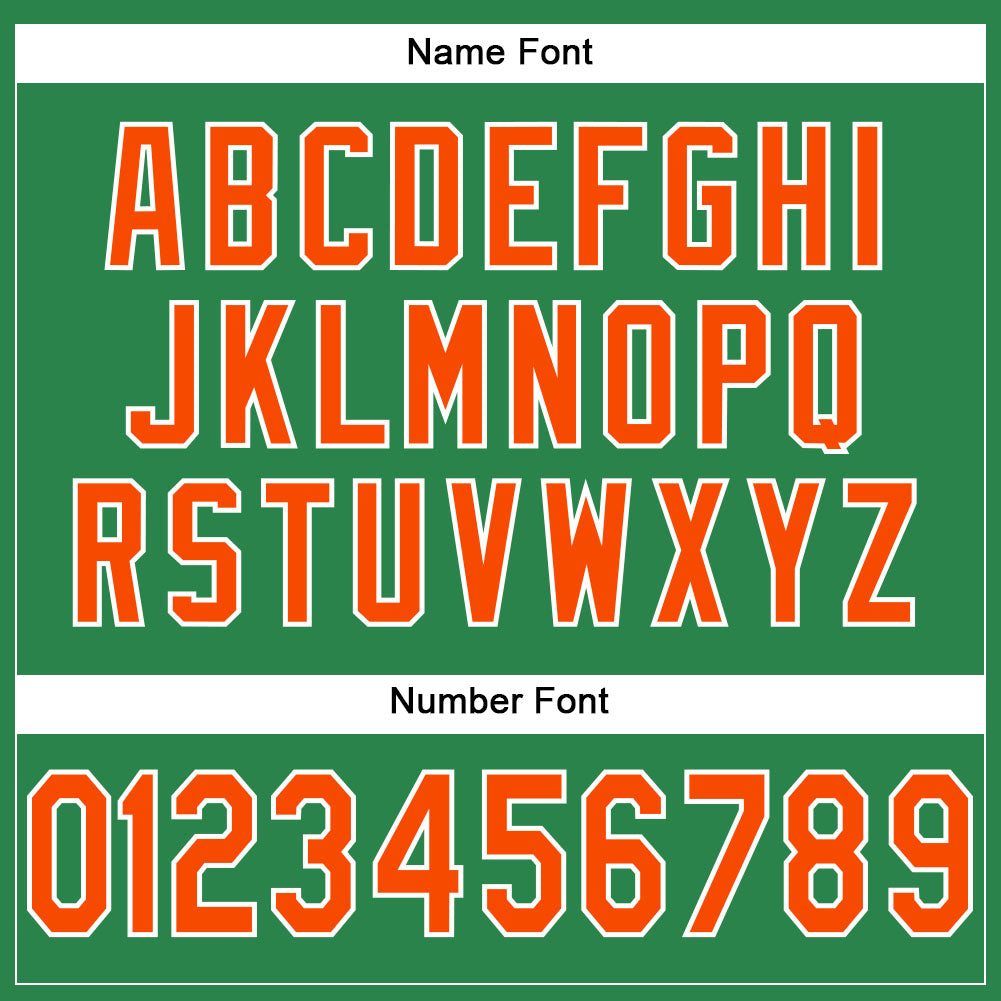 Custom Grass Green Orange-White Mesh Authentic Football Jersey Limited