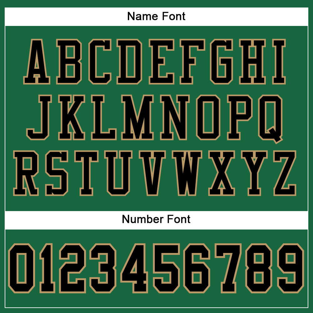 Custom Kelly Green Black-Old Gold Mesh Authentic Football Jersey Limited