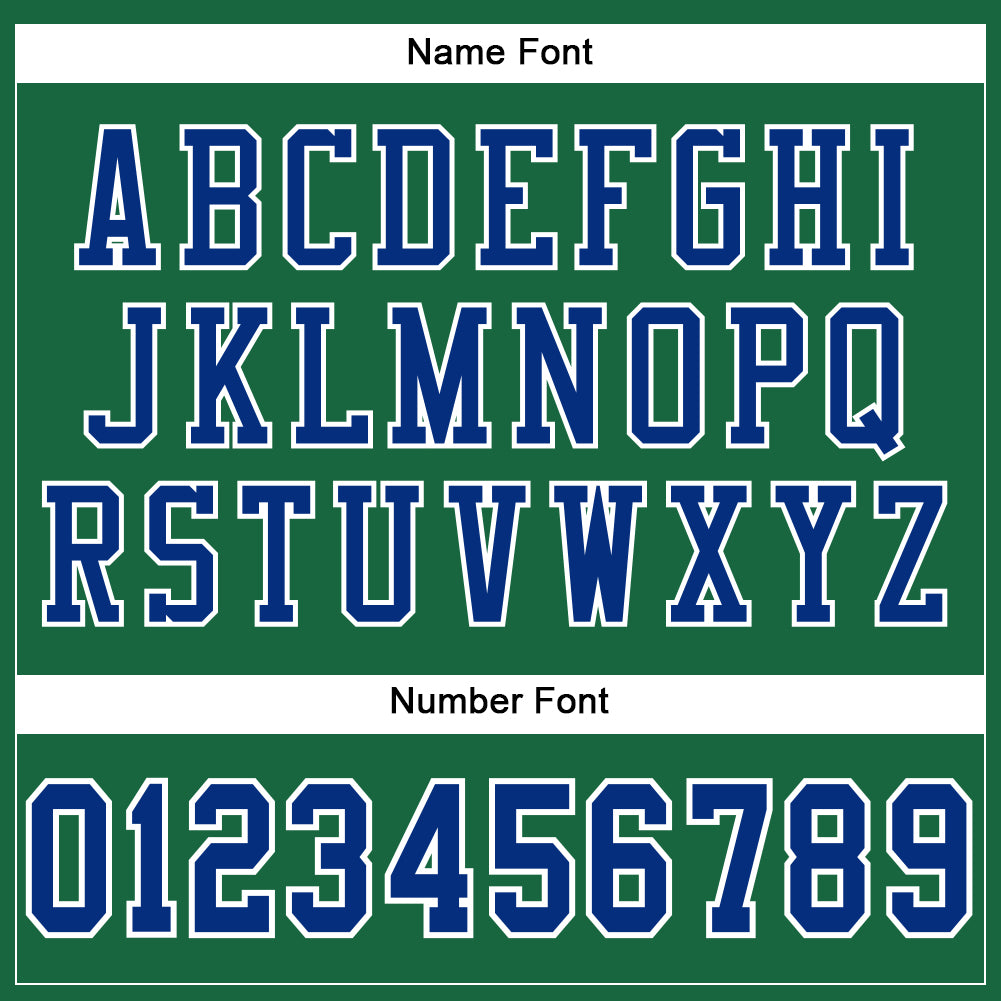 Custom Kelly Green Royal-White Mesh Authentic Football Jersey Limited