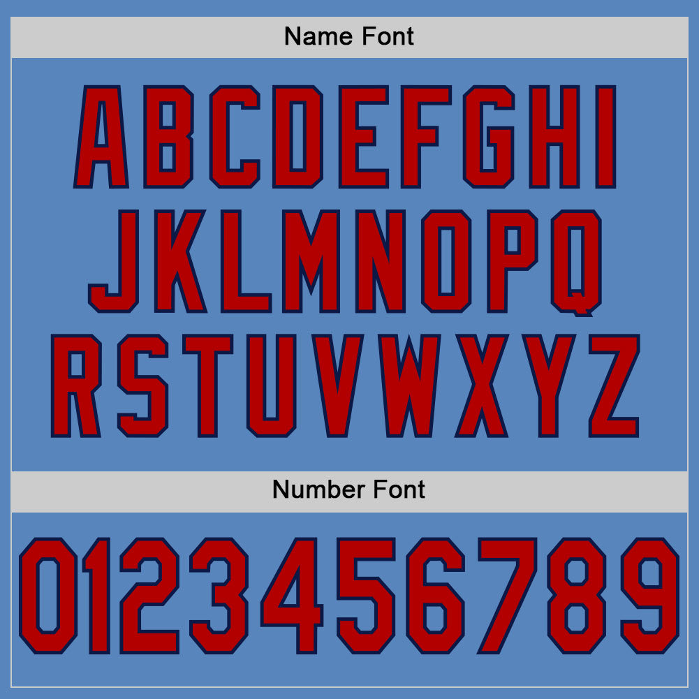 Custom Powder Blue Red-Navy Mesh Authentic Football Jersey Limited