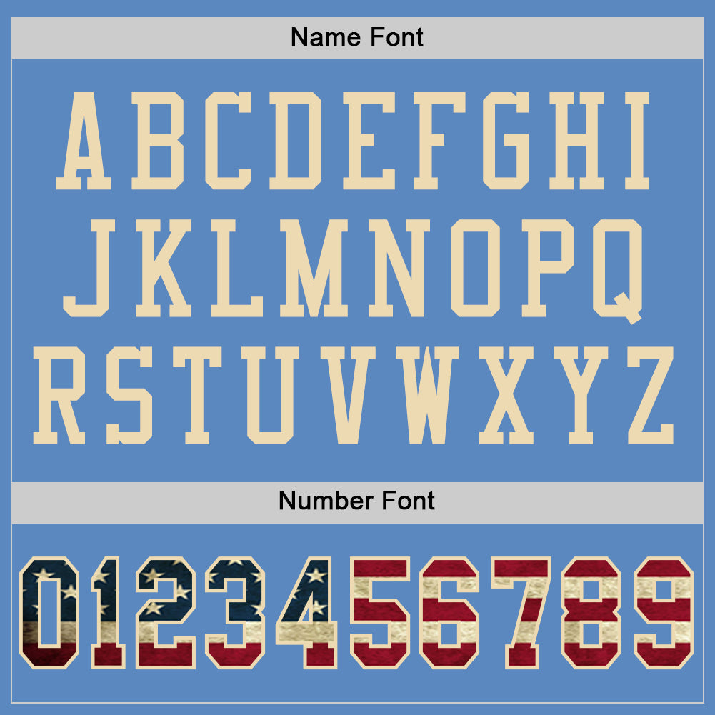 Custom Electric Blue Vintage USA Flag-City Cream Mesh Authentic Football Jersey Limited