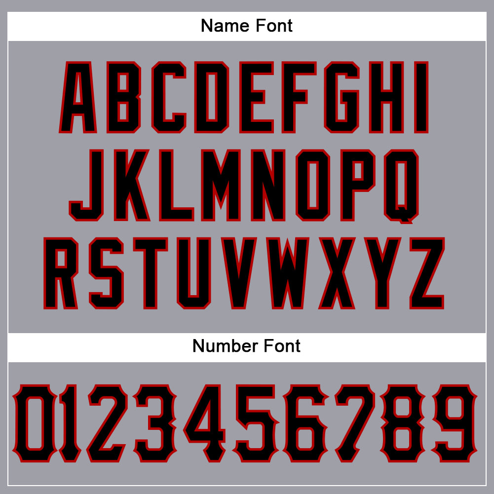 Custom Light Gray Black-Red Mesh Authentic Football Jersey Limited