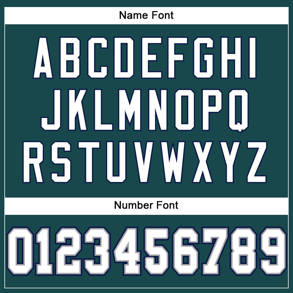 Custom Midnight Green White-Navy Mesh Authentic Football Jersey Limited