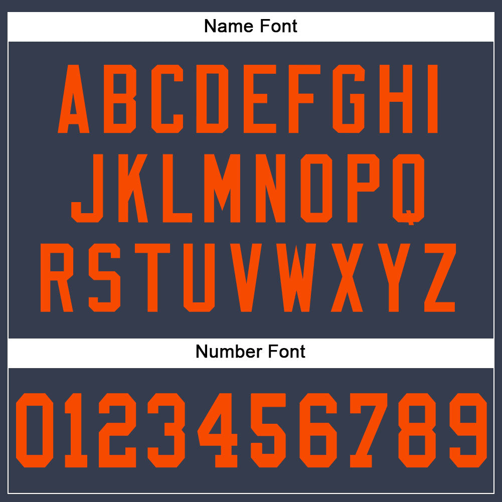 Custom Navy Orange Mesh Authentic Football Jersey Limited