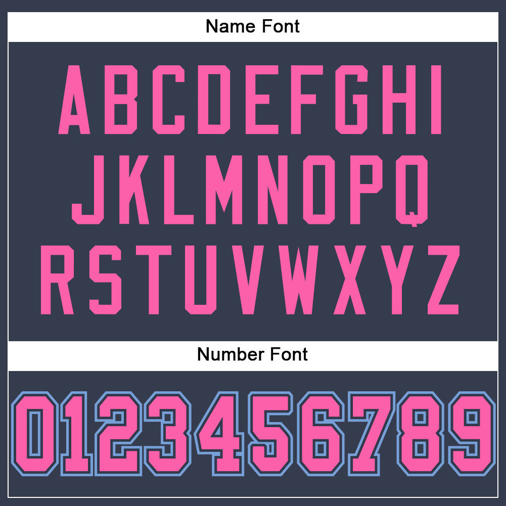 Custom Navy Pink-Light Blue Mesh Authentic Football Jersey Limited