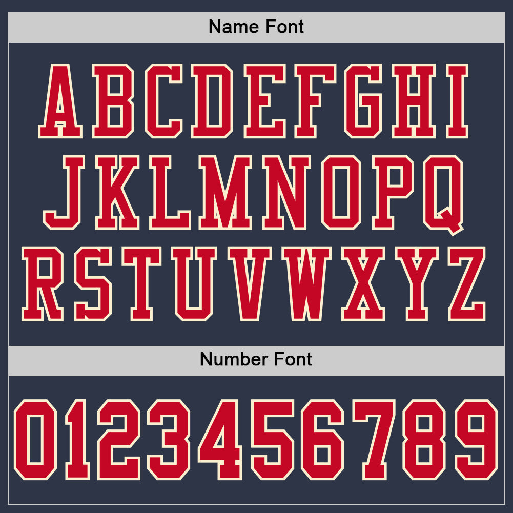 Custom Navy Red-Cream Mesh Authentic Throwback Football Jersey Limited