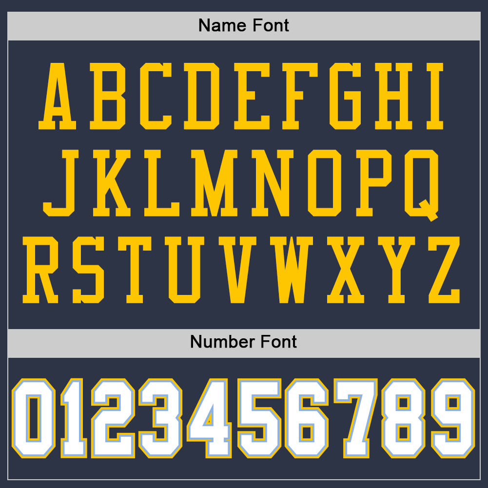 Custom Navy White Light Blue-Yellow Mesh Authentic Football Jersey Limited