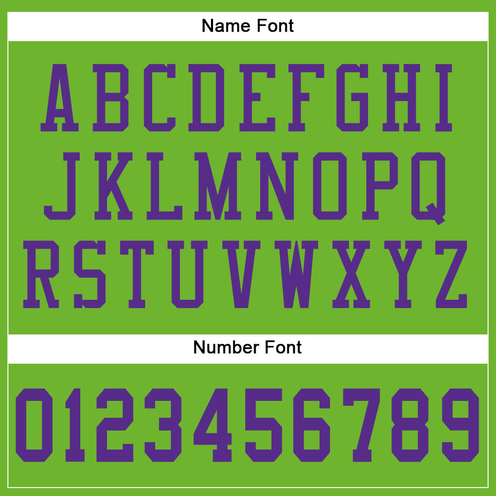 Custom Neon Green Purple Mesh Authentic Football Jersey Limited